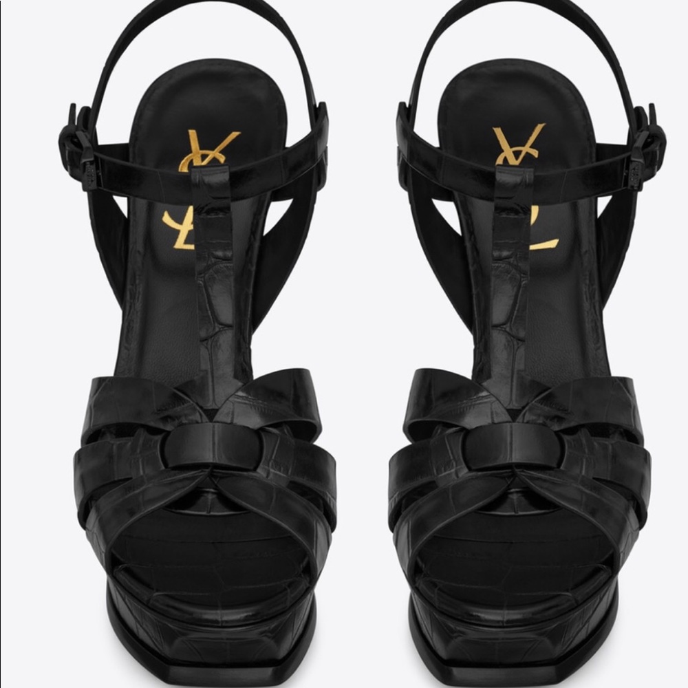 Yves St. Laurent crocodile embossed tribute shoe